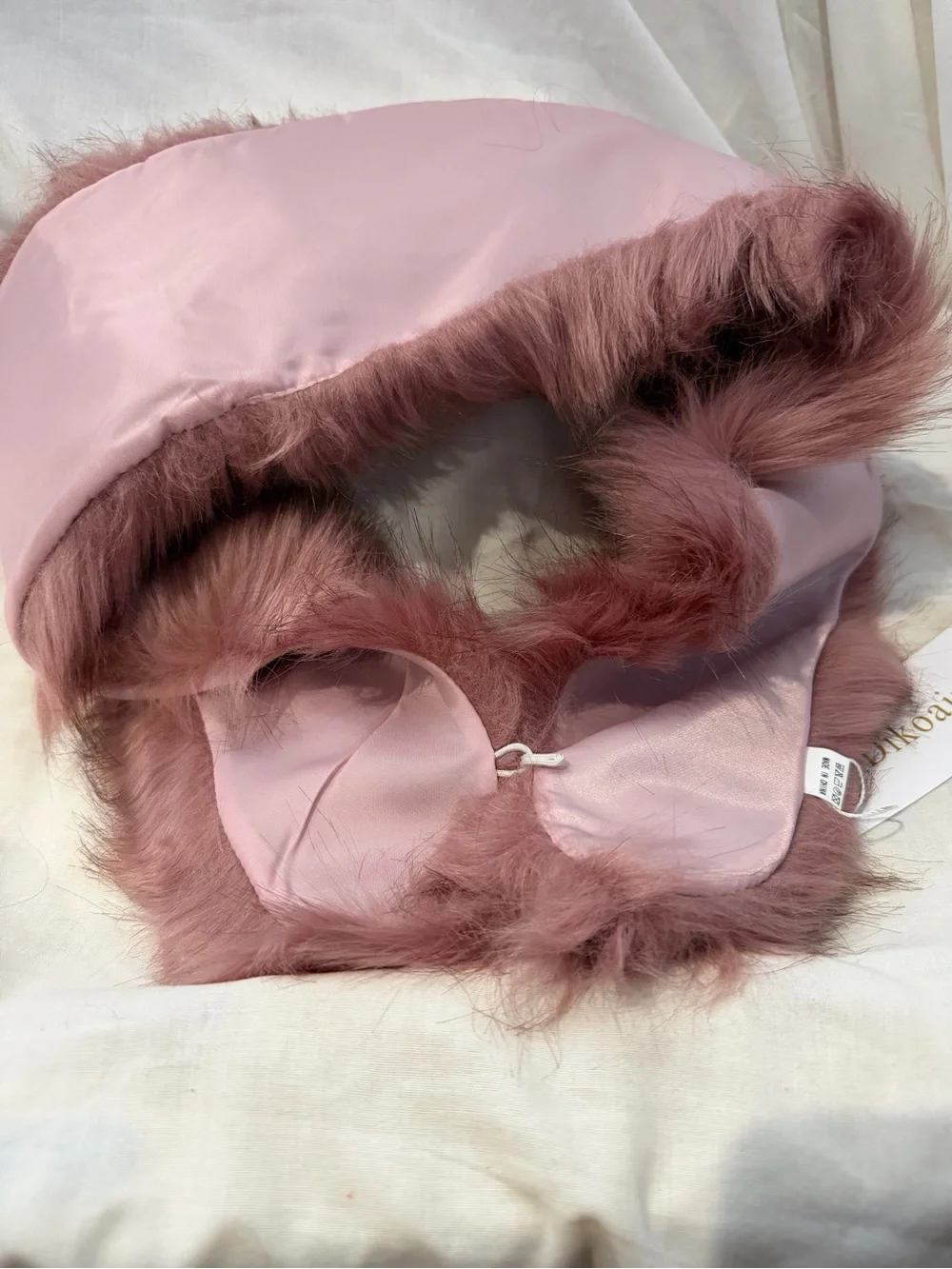 Plush Faux Fur Scarf - Dusty Rose